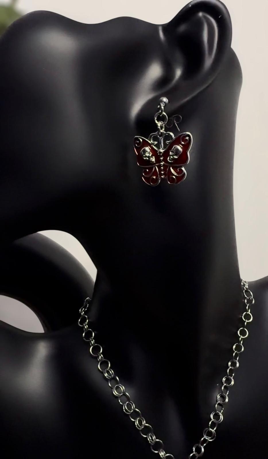 Crimson Butterfly Earrings